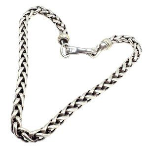 David Yurman DY Sterling Silver 14k Yellow Gold Wheat 8.5mm Chain Necklace 16"